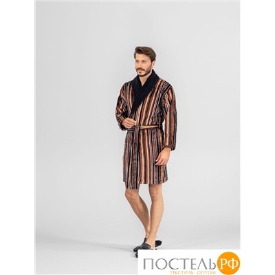 TOGAS ЭРВЕ корич-черн Халат 2XL-3XL(54), 1 пр., 75% хлопок/25% модал, 450 г/м2