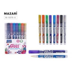 Набор маркеров-красок с эффектом "металлик" GLOSS 8 цв. 1-2мм M-15076- 8 Mazari