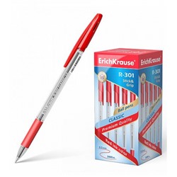 Ручка шариковая R-301 Stick.Grip красная 1.0мм 43188 ErichKrause