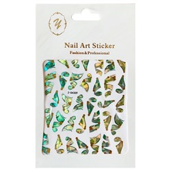 Nail Art Sticker, 2D стикер Z-D4309 (металлик, золото)