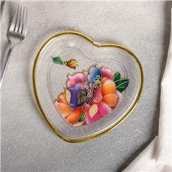 Блюдо фигурное «Сердце», 16,5×16,5 см, рисунок МИКС