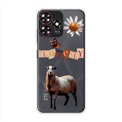 Силиконовый чехол Stickers butterfly на ZTE Blade A73 4G