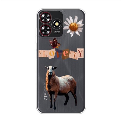 Силиконовый чехол Stickers butterfly на ZTE Blade A73 4G