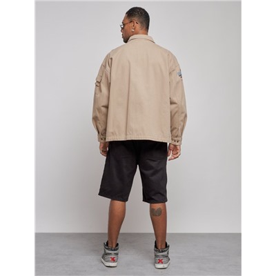 Джинсовая куртка мужская бежевого цвета 12776B