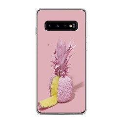 Силиконовый чехол Розовый ананас на Samsung Galaxy S10
