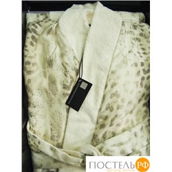 ROBERTO CAVALLI ХАЛАТ L/XL JAGUAR dauble: махр/сатин кимано, ягуар 003 beige х/б