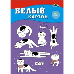 Набор картона белого А4  20л "Прикольные котята" С2621-08 АппликА