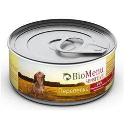 Консервы BioMenu SENSITIVE для собак Перепелка 95 %-мясо, 100 г