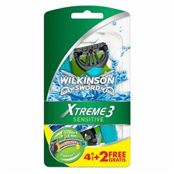 Станок для бритья одноразовый Schick (Wilkinson Sword) Xtreme-3 Sensitive (4+2шт.)