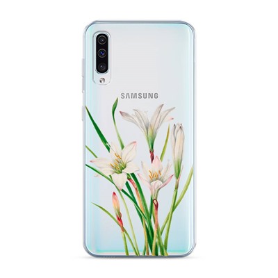 Силиконовый чехол White lily на Samsung Galaxy A50