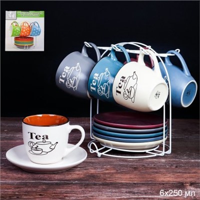 Чайный набор 12 предметов на подставке / 11455 /уп 6/ Чай