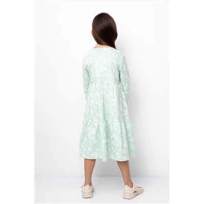 Платье для девочки Crockid К 5770 пастельный зеленый, веточки
