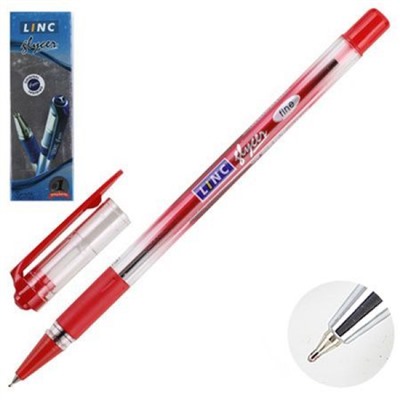 Ручка шариковая LINC "Glycer" красная 0.7мм 1300RF LINC
