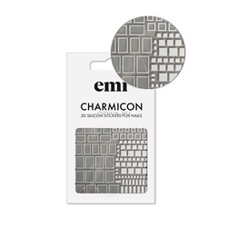 EMI, Charmicon 3D Silicone Stickers - 3D-наклейки для ногтей №161 (Квадраты белые)