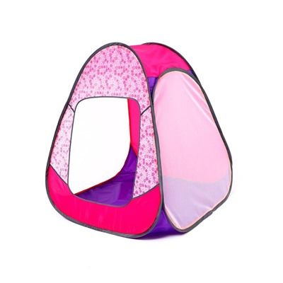 Палатка детская «Радужный домик» 4 грани конус-мини, Цветы на розовом 7510922