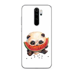 Силиконовый чехол Малыш панды с арбузом на Xiaomi Redmi Note 8 Pro