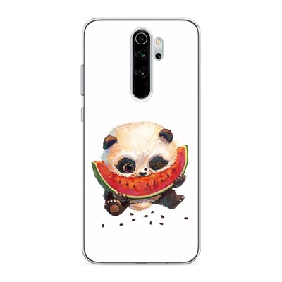 Силиконовый чехол Малыш панды с арбузом на Xiaomi Redmi Note 8 Pro