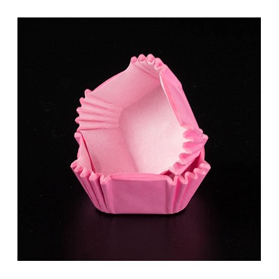 Капсулы для конфет розовые квадрат. 35*35 мм, h 25 мм, 15-20 шт.