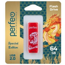 USB-флеш-накопитель Perfeo 64GB C04 Red Lion