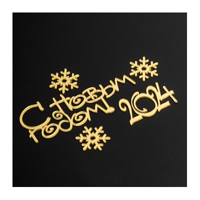 Топпер без шпажки "С Новым годом, набор" золотой 5 шт. Скидка из-за цифры года