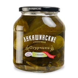 Огурцы соленые по-домашнему с укропом "Лукашинские" 670 г