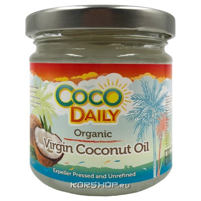 Органическое кокосовое масло Coco Daily, Филиппины, 195 мл. Срок до 01.12.2022. АкцияРаспродажа