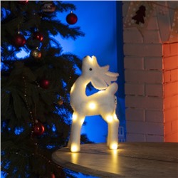 Фигура световая "Белый олень", 18 LED, 30х16х9 см, фиксинг, от батар., Т/БЕЛЫЙ