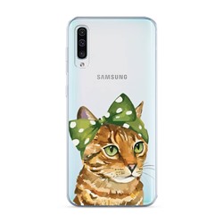 Силиконовый чехол Кошечка с бантиком на Samsung Galaxy A50