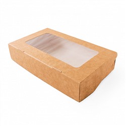 Коробка крафт с окном 12*20*4 см