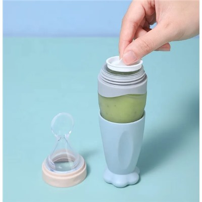 Бутылочка с силиконовой ложкой-дозатором для прикорма Happy Baby