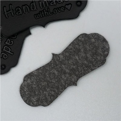 Бирка "Handmade", кожа, цвет черный 1,5х4 см