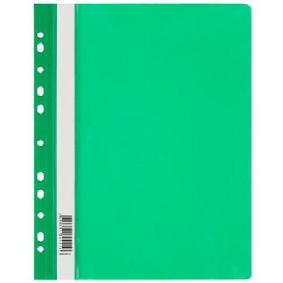Скоросшиватель А4 пластиковый с перфорацией зеленый ММ-30727 (355676) Стамм