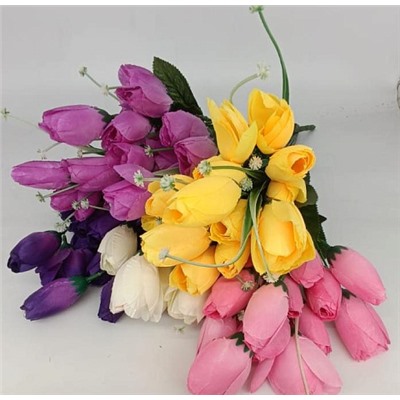Цветы искусственные декоративные Тюльпаны 18 бутонов 45 см