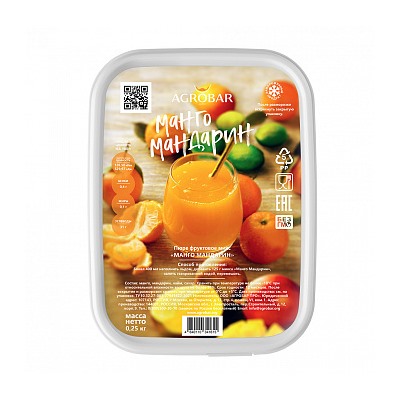 Пюре Манго - мандарин (Агробар) замороженное, 250 гр