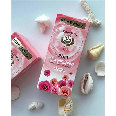 Kiss Beauty 2in1 Essence Serum Rose Питательная сыворотка + эмульсия для лица с экстрактом розы 35 мл+35 мл