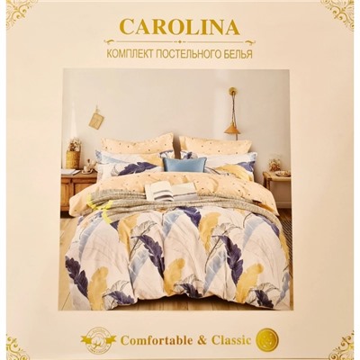 Постельное белье хлопок комфорт коллекция Carolina FX1020 Бежево-белое с листьями