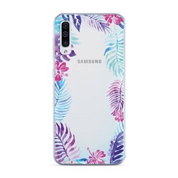 Силиконовый чехол Пальмовые ветви арт на Samsung Galaxy A50