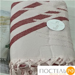 PL045/M02 Пляжное полотенце пештемаль 100% хлопок Palmiye бордовый (90*170)