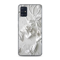 Силиконовый чехол Гипсовые цветы на Samsung Galaxy A51