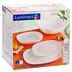 Столовый сервиз Luminarc Lotusia Лотусия белый 19 пр.