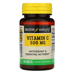 Mason Natural, витамин C, 500 мг, 100 таблеток