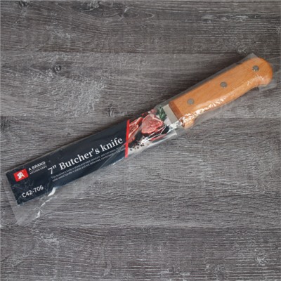 Нож кухонный 17 см, деревянная ручка / C42-706 /уп 144/