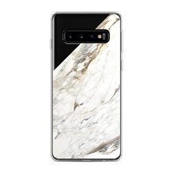 Силиконовый чехол Белый мрамор уголок на Samsung Galaxy S10