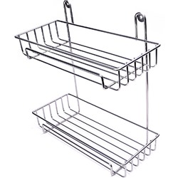 АЛТ92С Полка настенная 2-х ярусная (29*12,5*30см) хром (х12)