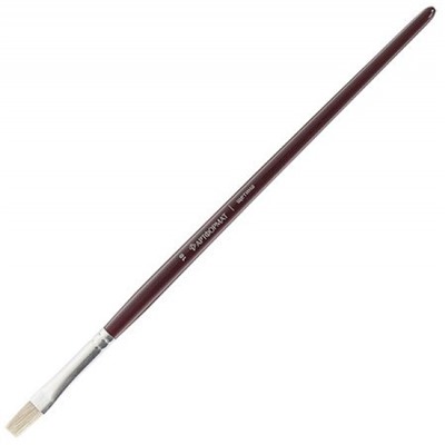 Кисть щетина художественная №10 плоская AF15-012-10 длинная ручка, пропитанная лаком ARTформат