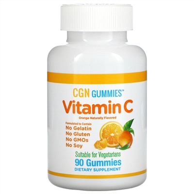California Gold Nutrition, жевательные таблетки с витамином C, натуральный апельсиновый вкус, без желатина, 90 жевательных таблеток