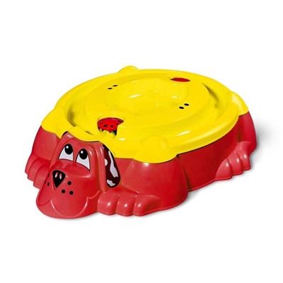 Песочница «Собачка» с крышкой, цвет красный/жёлтый 6999050