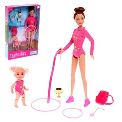 Кукла-модель «Гимнастка» с малышкой и аксессуарами, МИКС 7905027