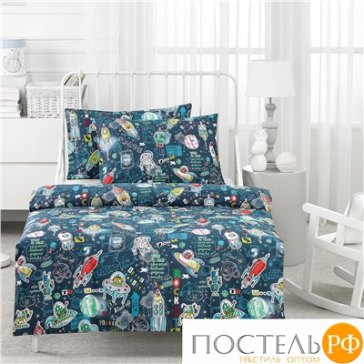 Togas КОСМИК син КПБ 100x120/120x140/40Х60-2, 4пр, хл/сатин