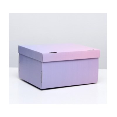 060-0165 Складная коробка, "Градиент", розово-сиреневый, 31,2 х 25,6 х 16,1 см